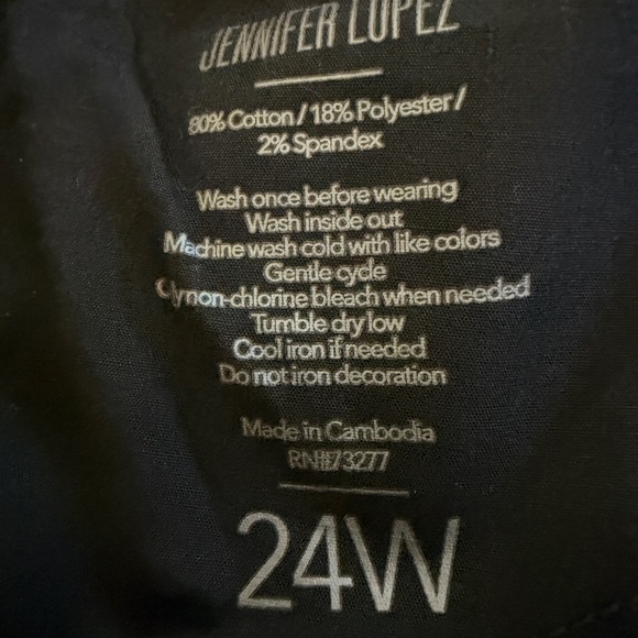 JENNIFER LOPEZ Washed Black Denim Capri Jeans Women’s Plus Size 24W  48x23 - Picture 7 of 8